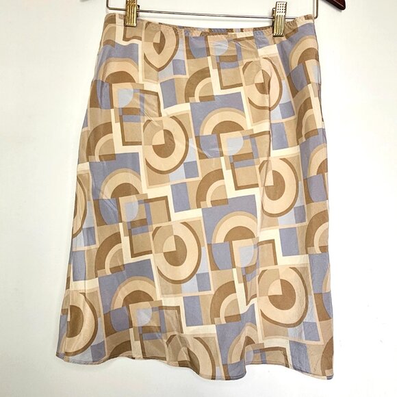 Banana Republic 100% Silk Pencil Skirt with Geometric Print, 2 - Picture 2 of 7